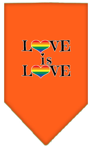 Love is Love Screen Print Bandana Orange Small